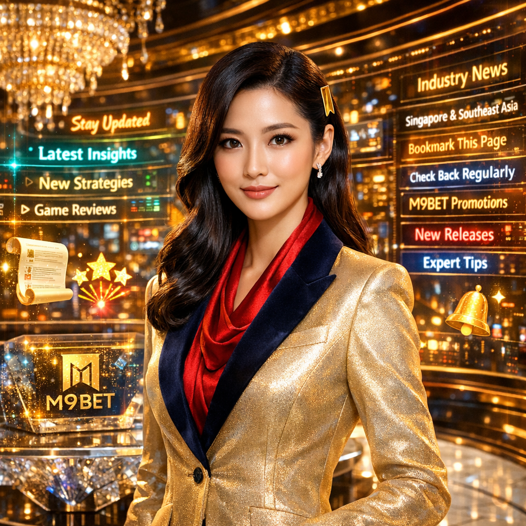 Professional Asian presenter at M9BET intelligence center sharing latest blog updates, strategies, and promotions for online casino Singapore real money players to bookmark and turn insights into winning profits.