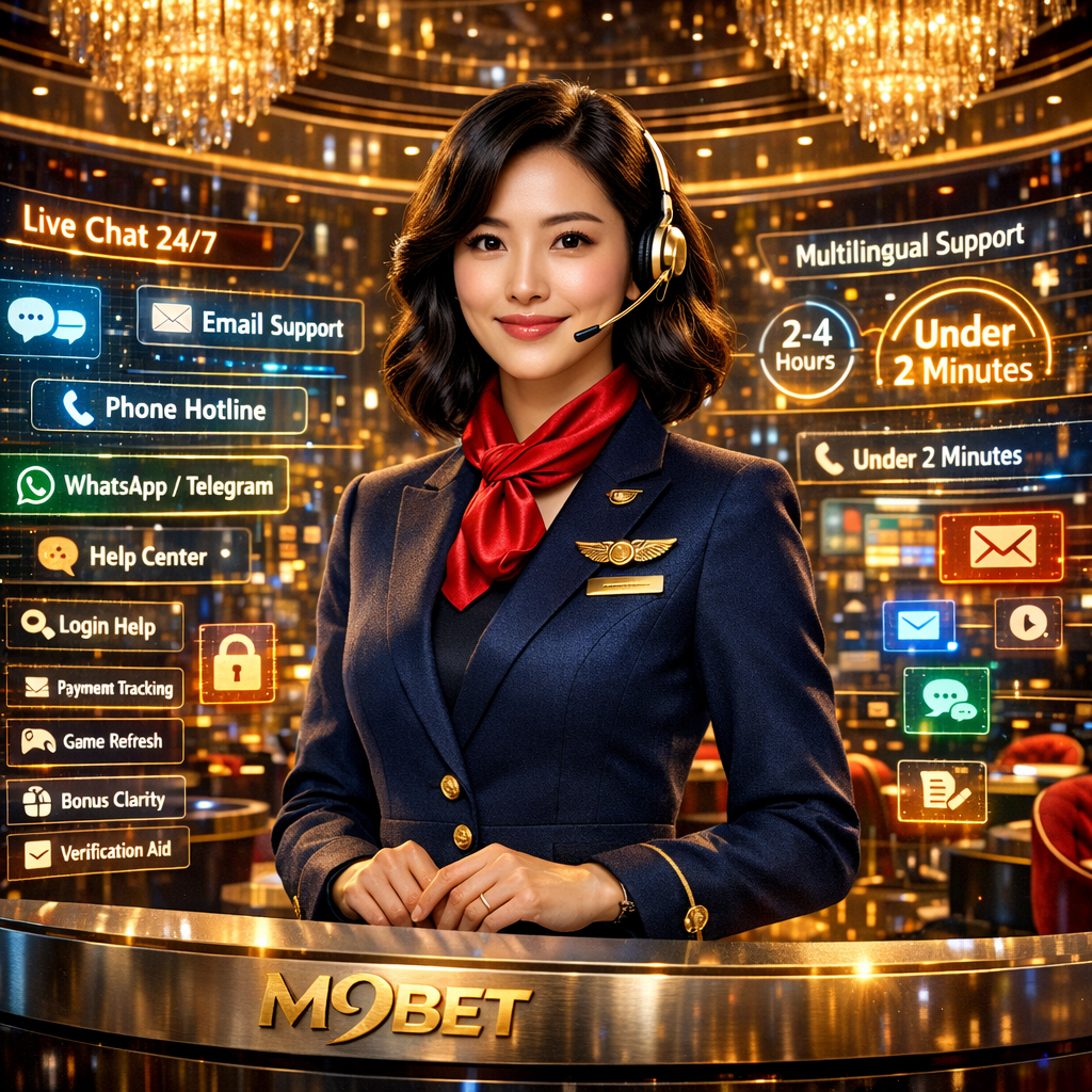 Professional Asian VIP presenter at M9BET luxury referral lounge showcasing exclusive partnership benefits including enhanced 100-200% welcome bonuses, priority activation, and VIP early access for online casino Singapore real money players.
